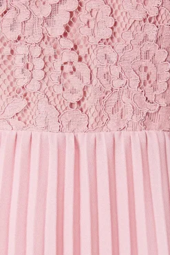 Lace Pleated Chiffon Mini Dress