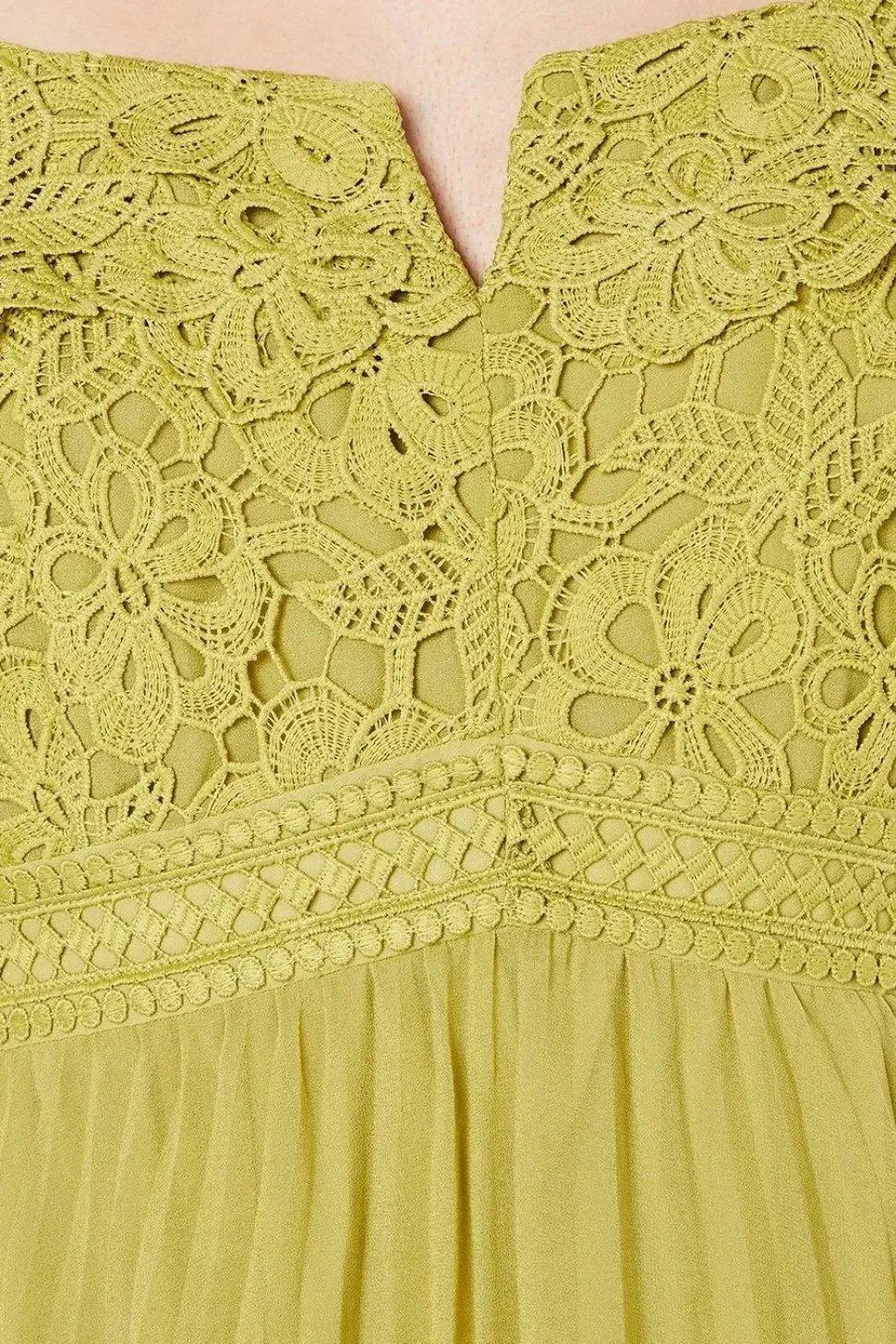 Lace Pleated Midi Wedding Guest Dress