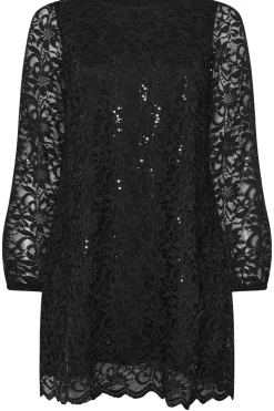 Lace Scallop Hem Mini Dress