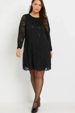 Lace Scallop Hem Mini Dress