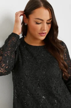 Lace Scallop Hem Mini Dress