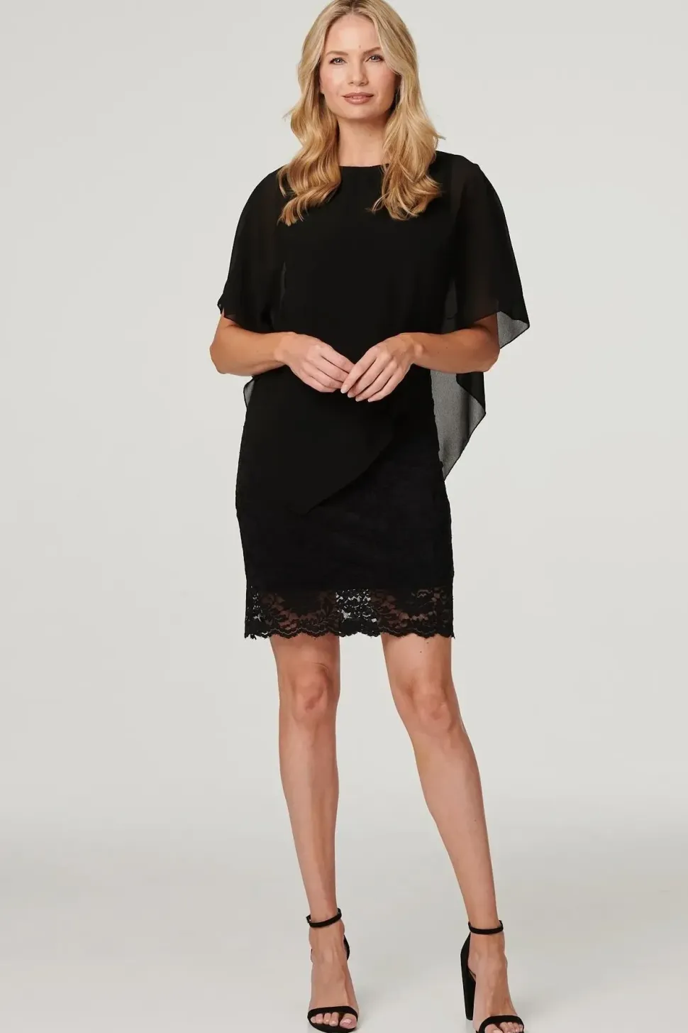 Lace Semi Sheer Poncho Dress