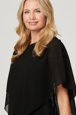 Lace Semi Sheer Poncho Dress