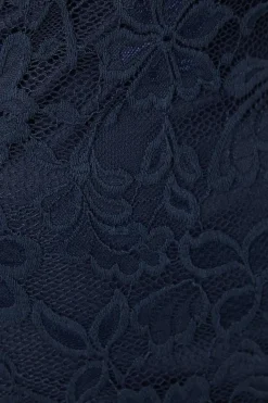 Lace Short Sleeve Notch Pencil Dress