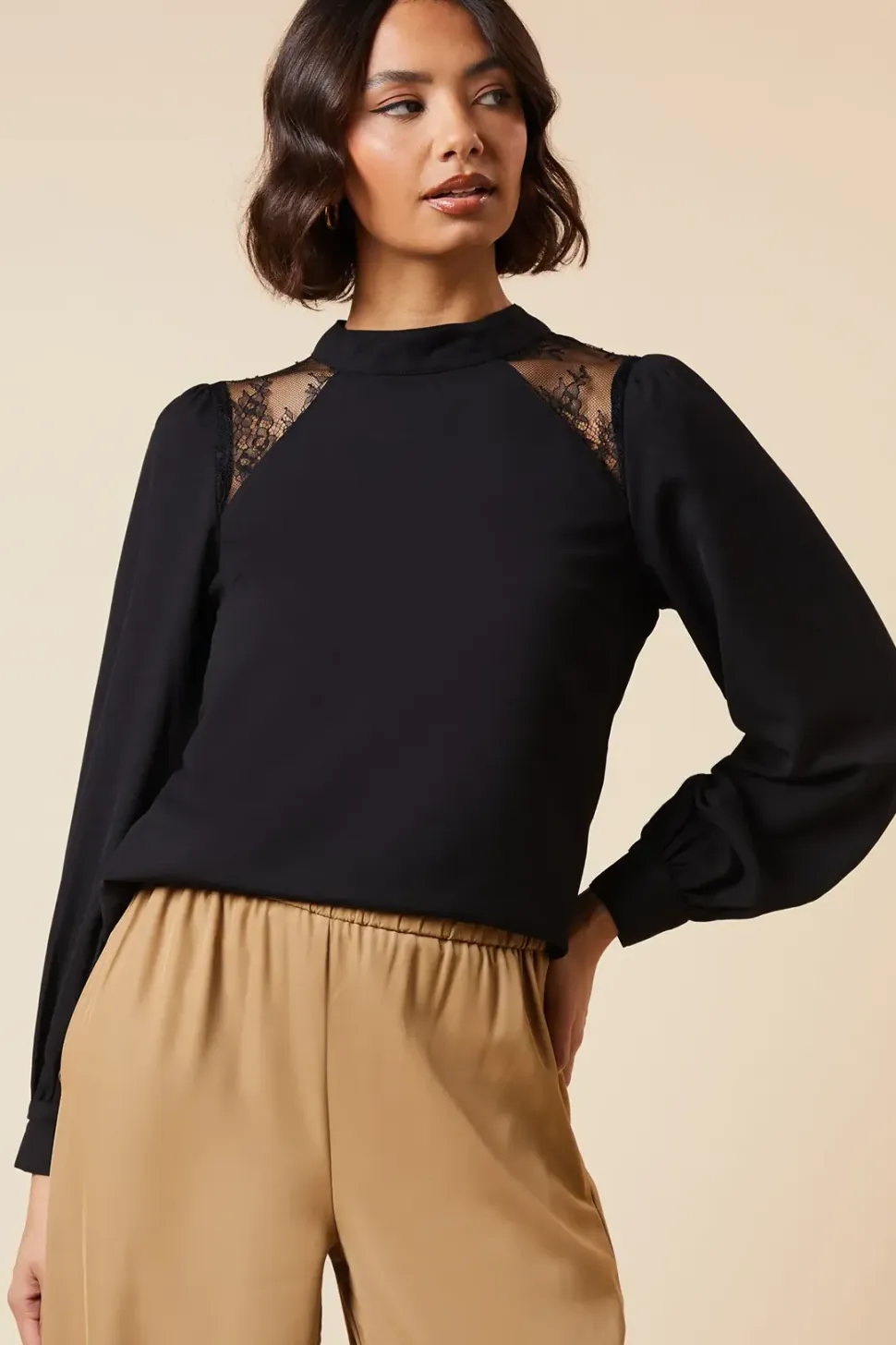 Lace Shoulder Blouse