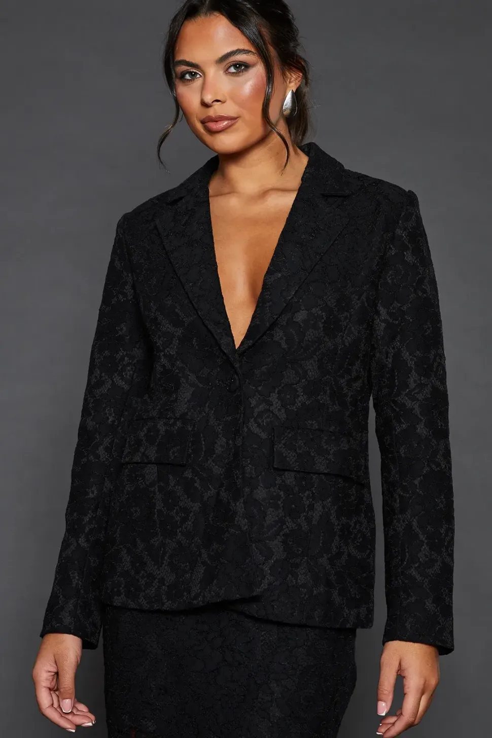 Lace Single Breasted Blazer