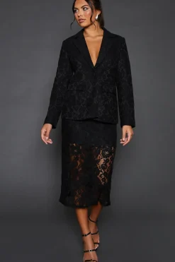 Lace Single Breasted Blazer