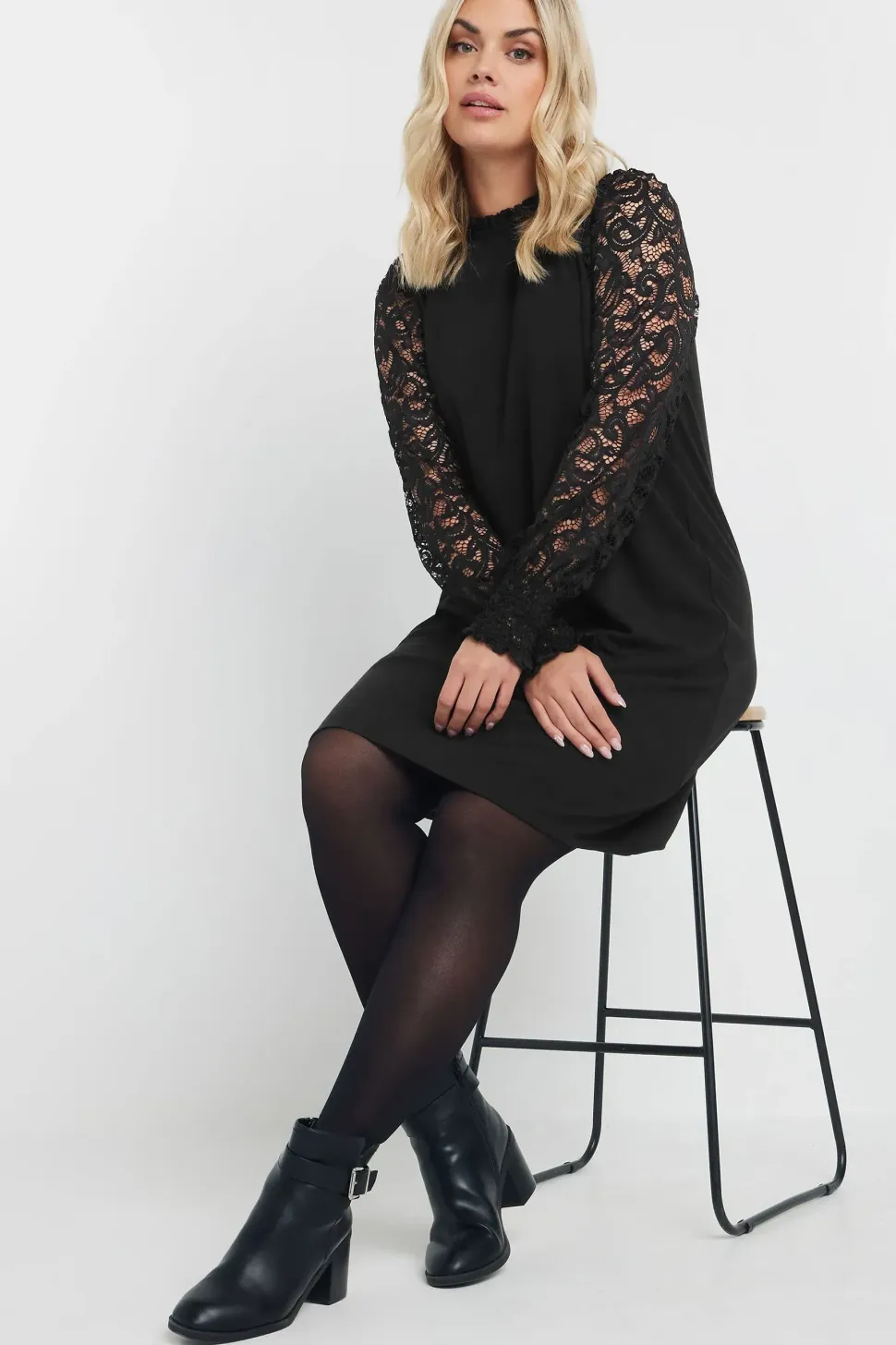 Lace Sleeve Mini Dress