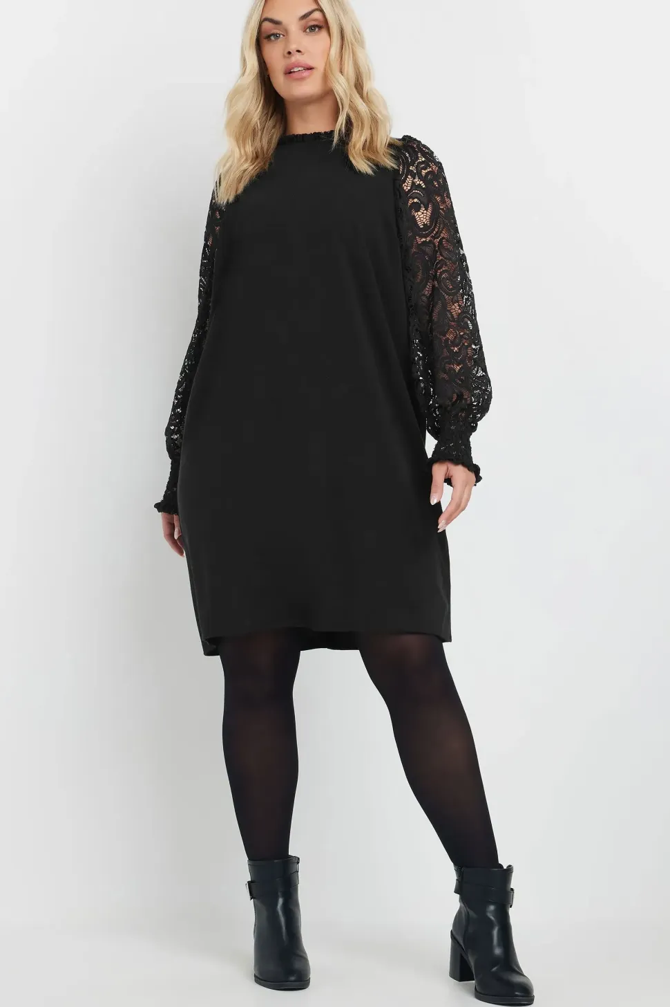 Lace Sleeve Mini Dress