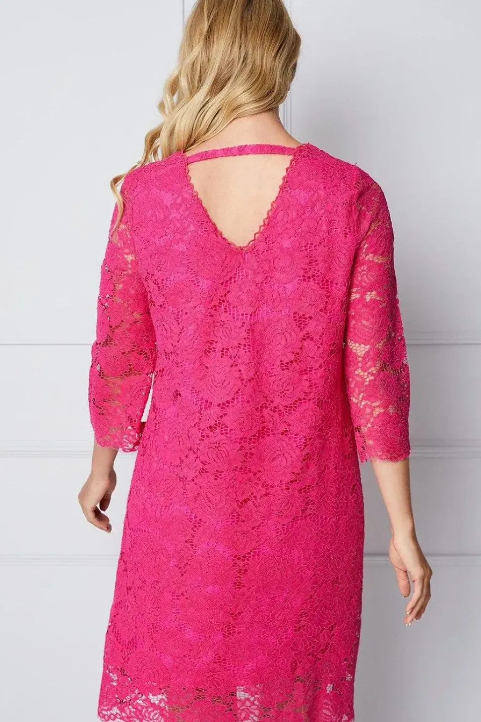 Lace ¾ Sleeve Shift Dress