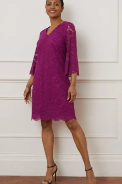 Lace 3/4 Sleeve Shift Dress