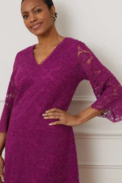 Lace 3/4 Sleeve Shift Dress