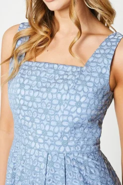Lace Square Neck Midi Dress