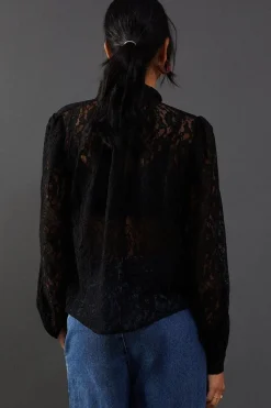 Lace Tie Neck Blouse
