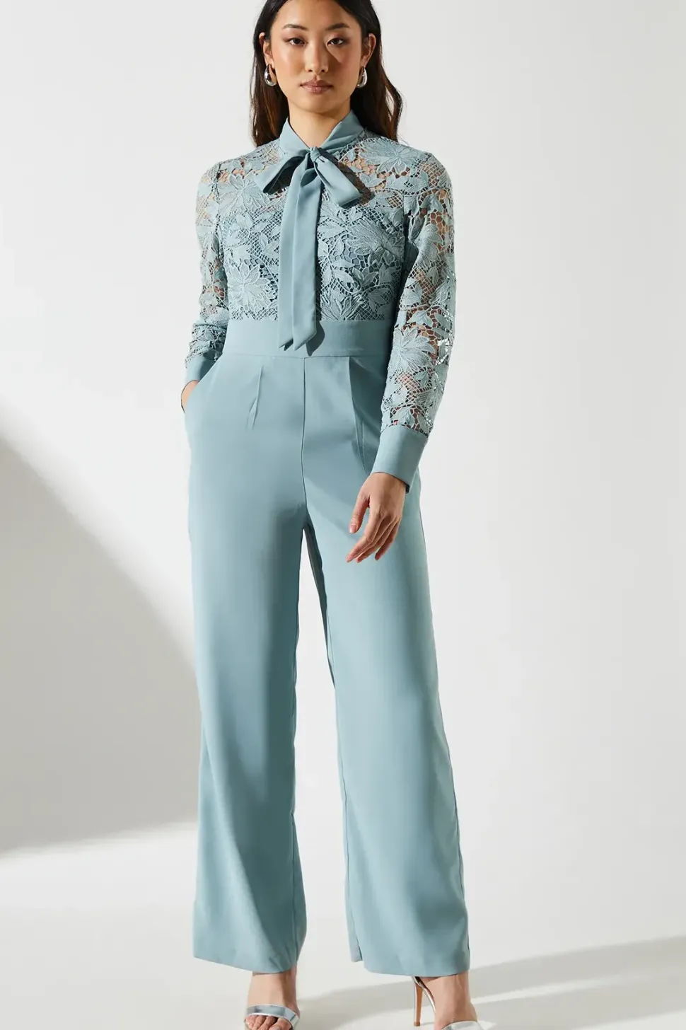 Lace Tie Neck Jumpsuit