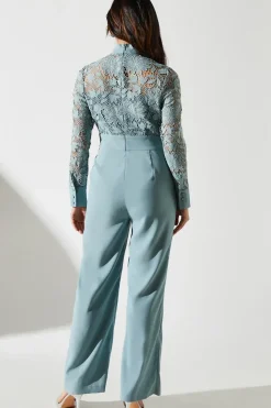 Lace Tie Neck Jumpsuit