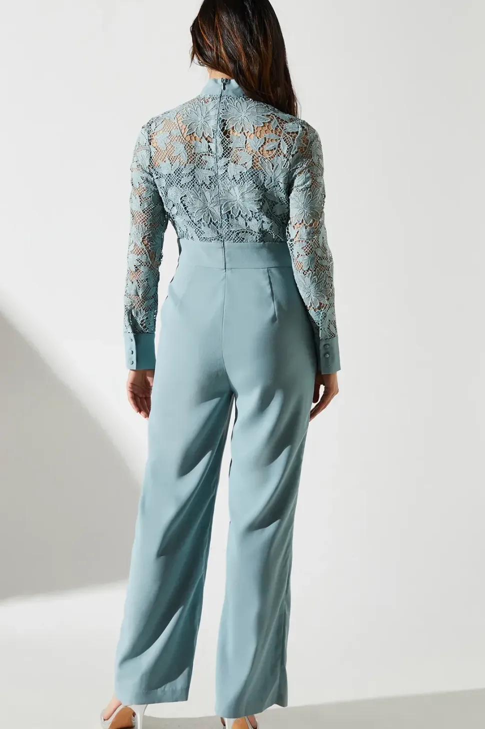 Lace Tie Neck Jumpsuit