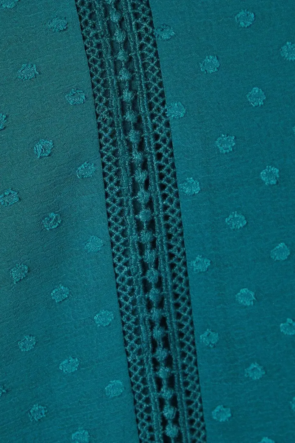 Lace Trim Dobby Blouse