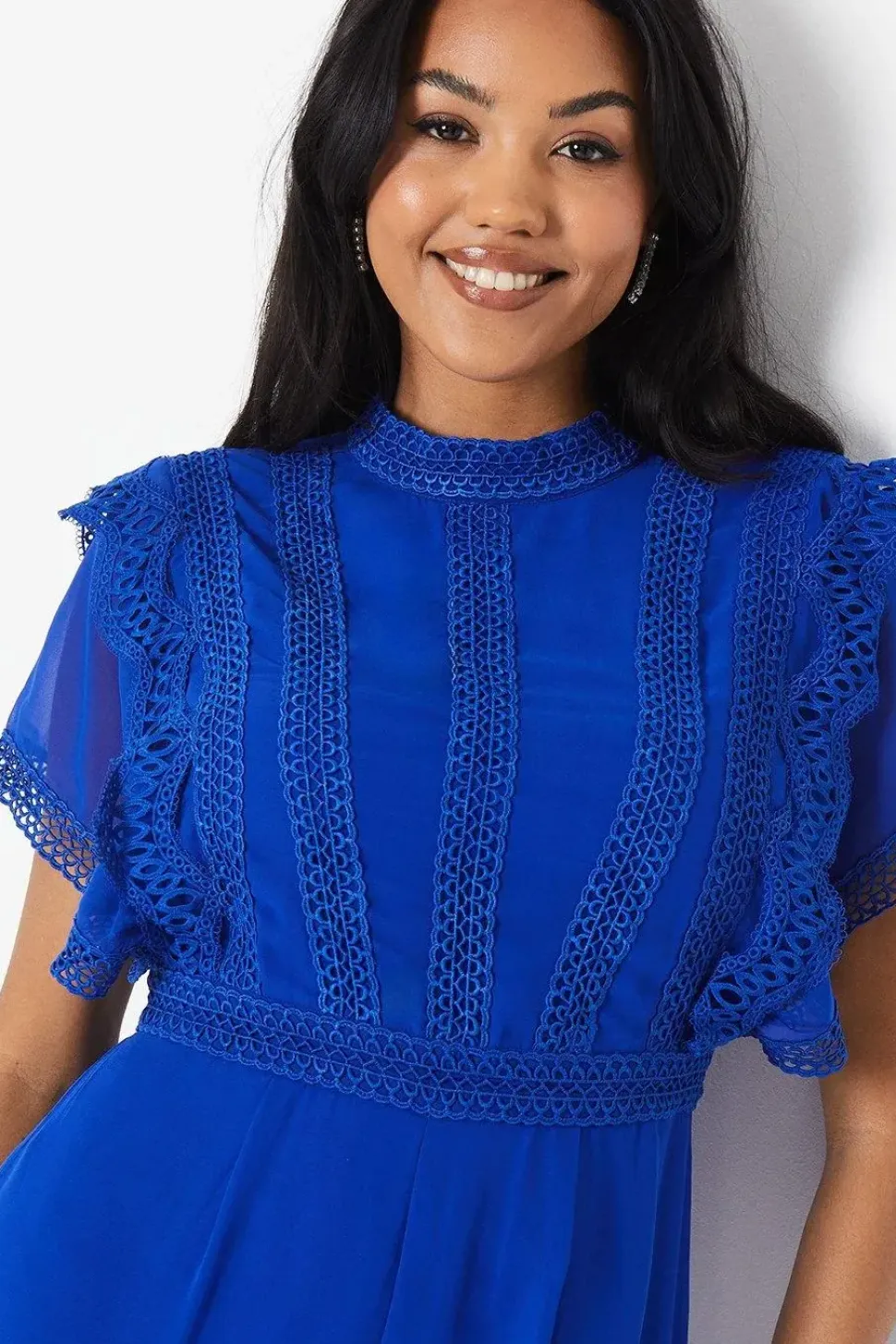Lace Trim Placement Print Jumpsuit