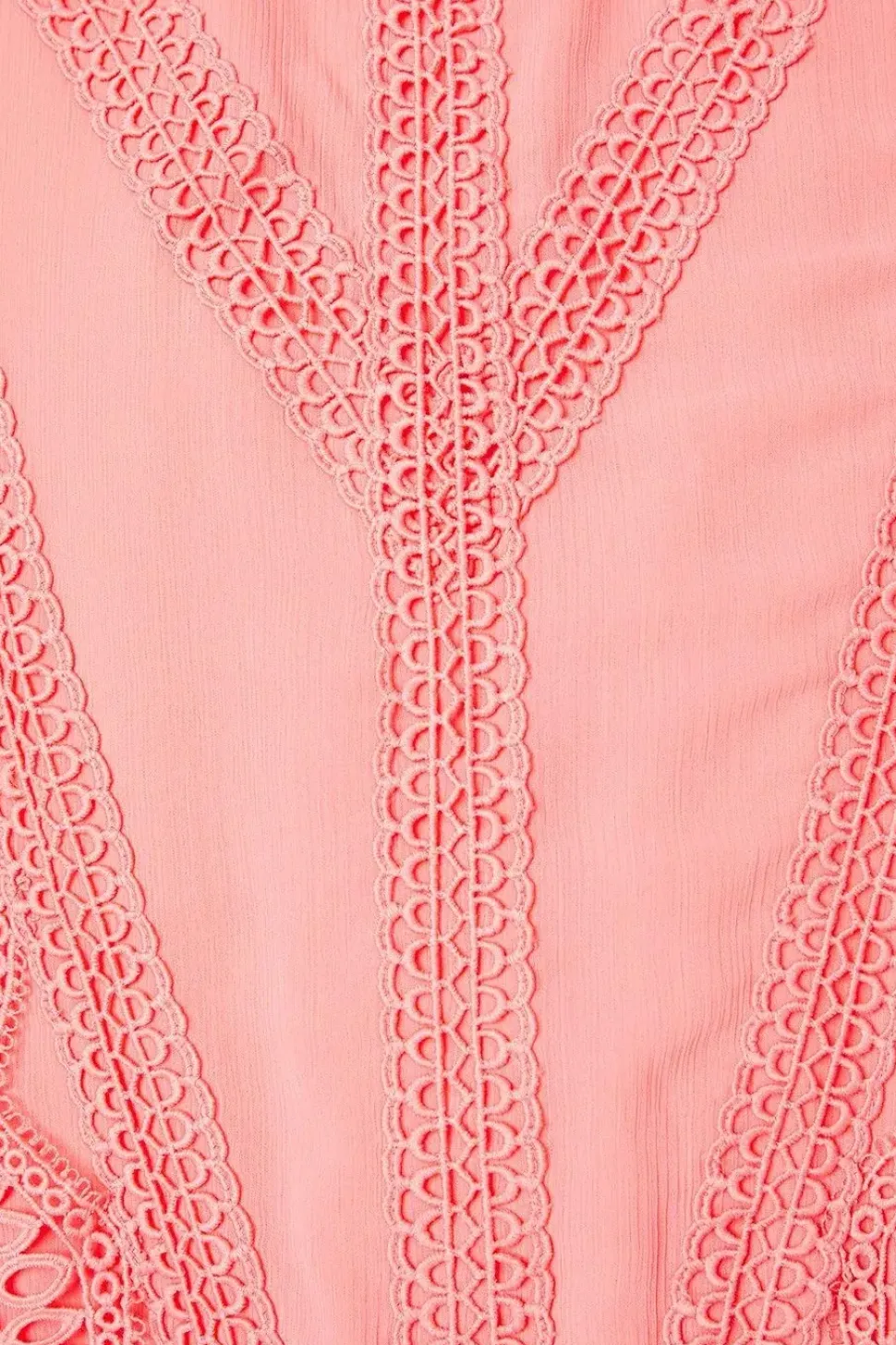 Lace Trim Ruffle Skirt Chiffon Midi Dress