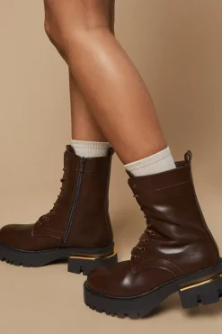 Lace Up Biker Boot