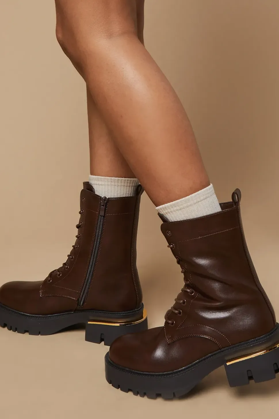 Lace Up Biker Boot