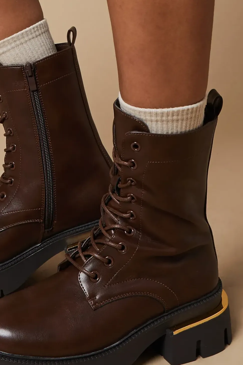 Lace Up Biker Boot