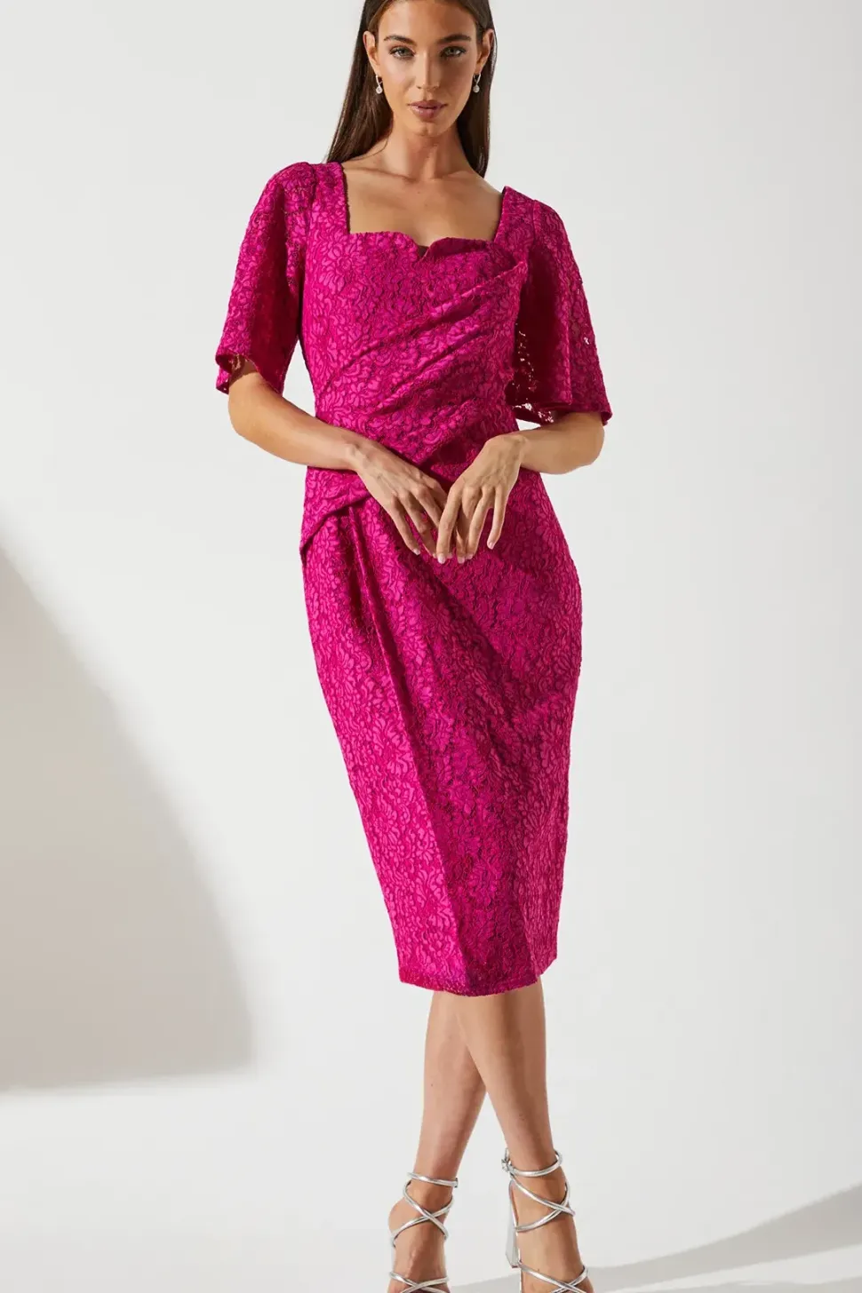 Lace Wrap Wedding Guest Dress