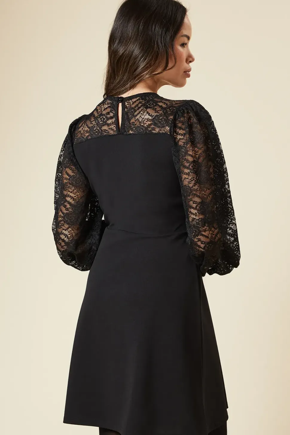 Lace Yoke Mini Dress