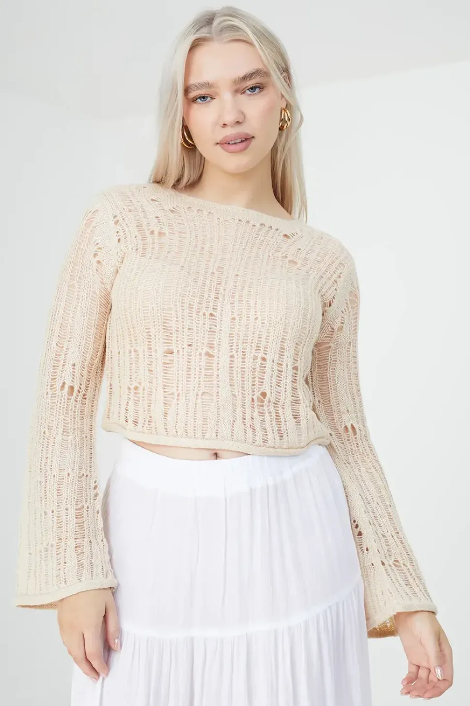 Ladder Stitch Crew Neck Jumper