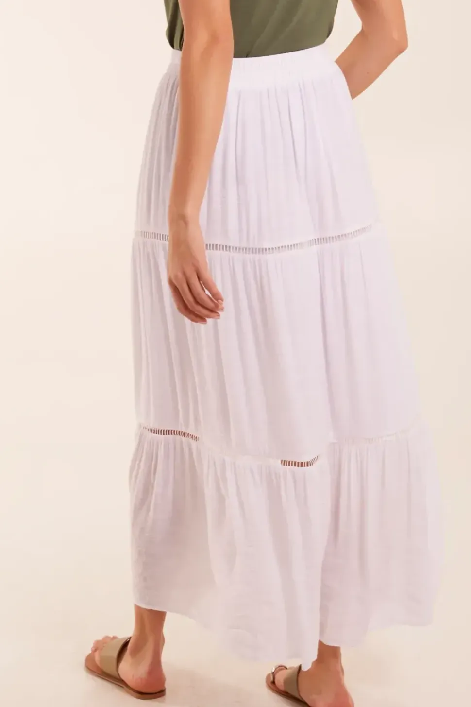 Ladder Trim Midi Skirt