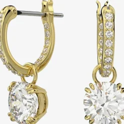 Ladies Constella Gold Plated Hoop Dropper Earrings 5638802