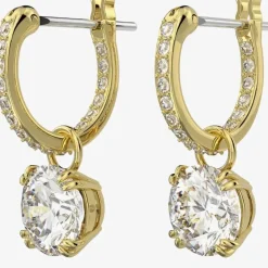 Ladies Constella Gold Plated Hoop Dropper Earrings 5638802