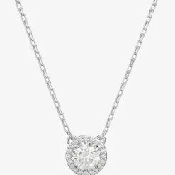 Ladies Constella Rhodium-Plated Halo Necklace 5636264