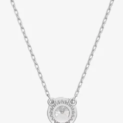 Ladies Constella Rhodium-Plated Halo Necklace 5636264