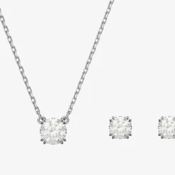 Ladies Constella Rhodium Plated Jewellery Set 5647663