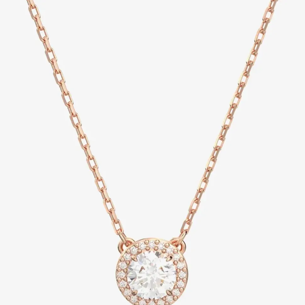 Ladies Constella Rose Gold-Plated Halo Necklace 5636272