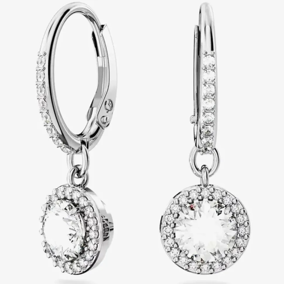 Ladies Constella Silver Dropper Hoop Earrings 5636270