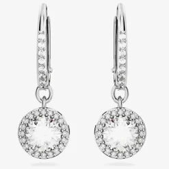 Ladies Constella Silver Dropper Hoop Earrings 5636270