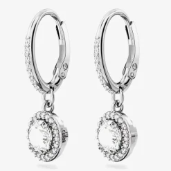 Ladies Constella Silver Dropper Hoop Earrings 5636270
