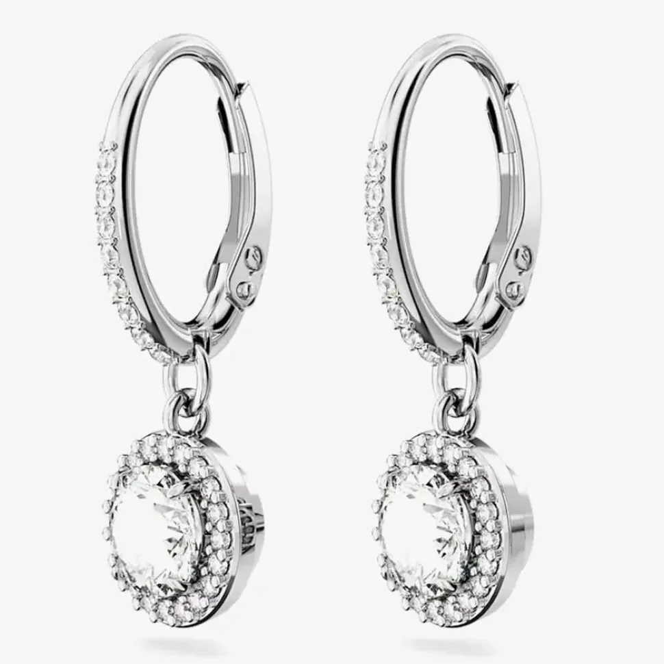 Ladies Constella Silver Dropper Hoop Earrings 5636270