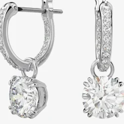 Ladies Constella Silver Hoop Dropper Earrings 5636717