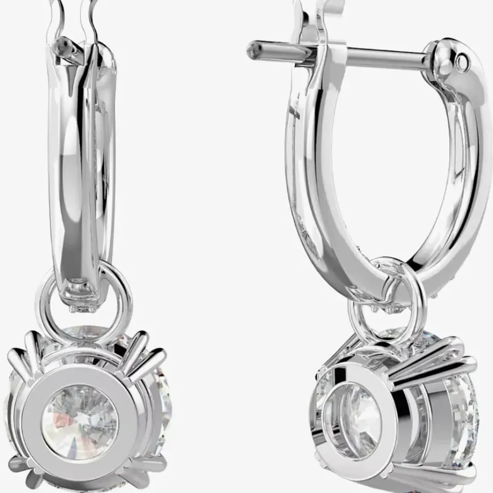 Ladies Constella Silver Hoop Dropper Earrings 5636717