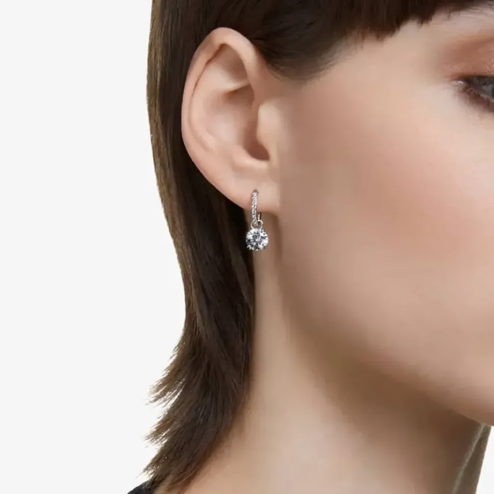 Ladies Constella Silver Hoop Dropper Earrings 5636717
