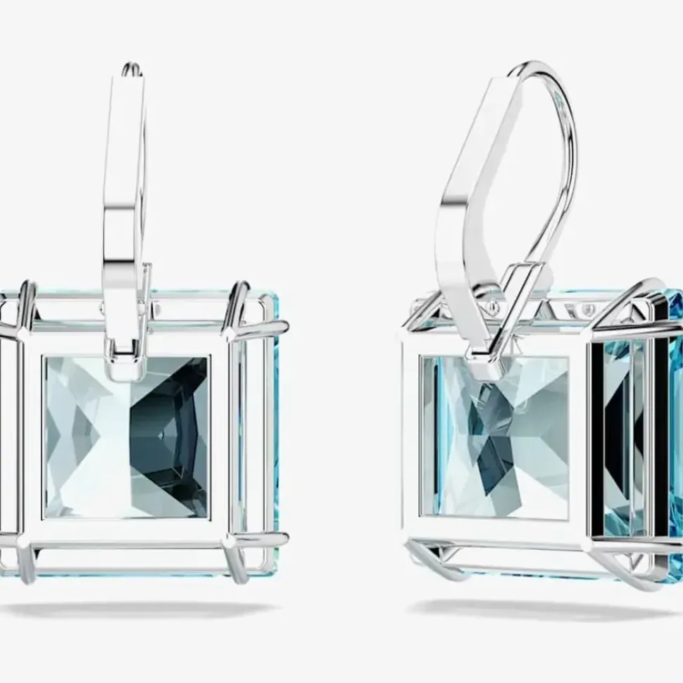 Ladies Millenia Blue Square Cut Dropper Earrings 5619472