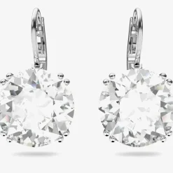 Ladies Millenia Clear Round Cut Dropper Earrings 5628351