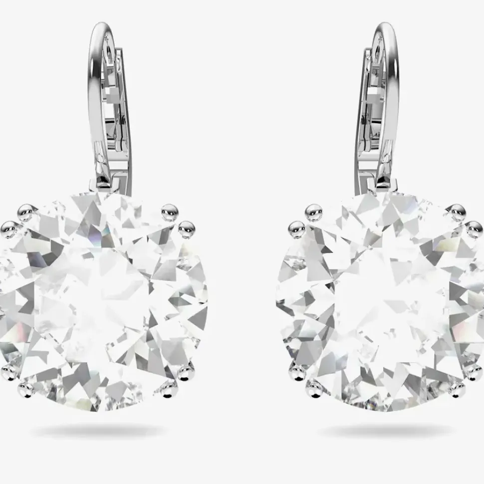 Ladies Millenia Clear Round Cut Dropper Earrings 5628351