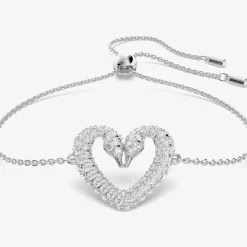Ladies Una Pave Swan Heart Bracelet 5625534