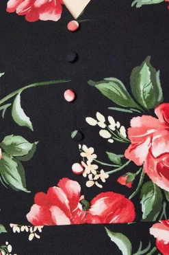 Large Floral Button Front Mini Dress