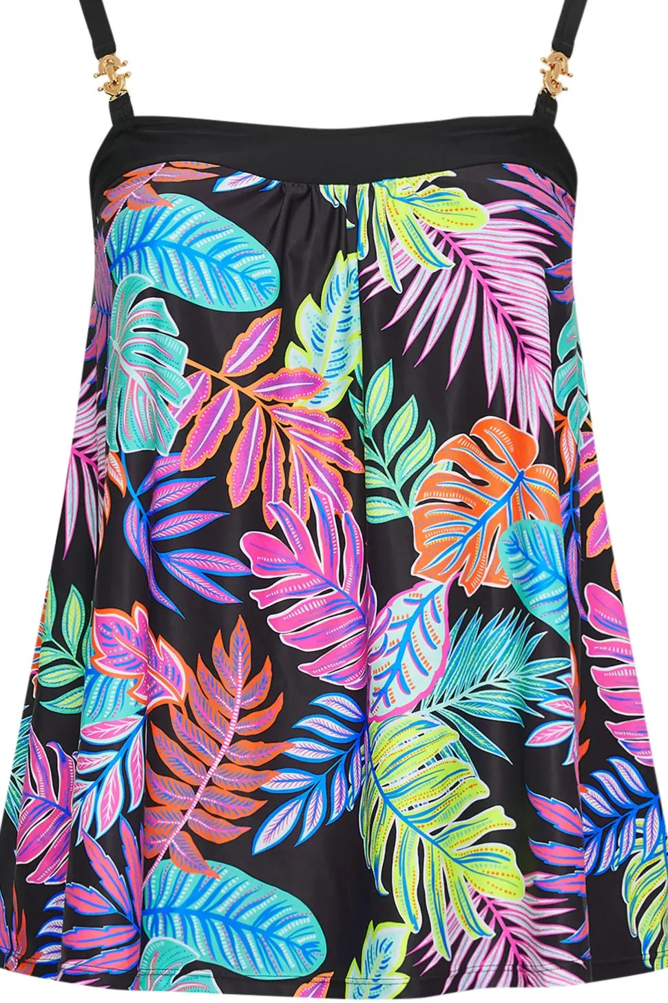 Leaf Print A-Line Tankini Top